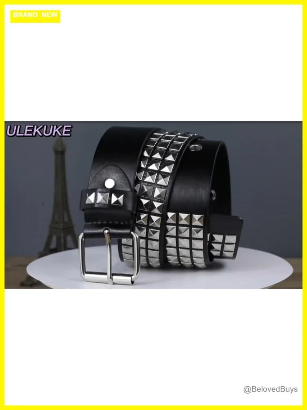 Punk Studded Belt Faux Leather Gothic Rocker Waist Adjustable